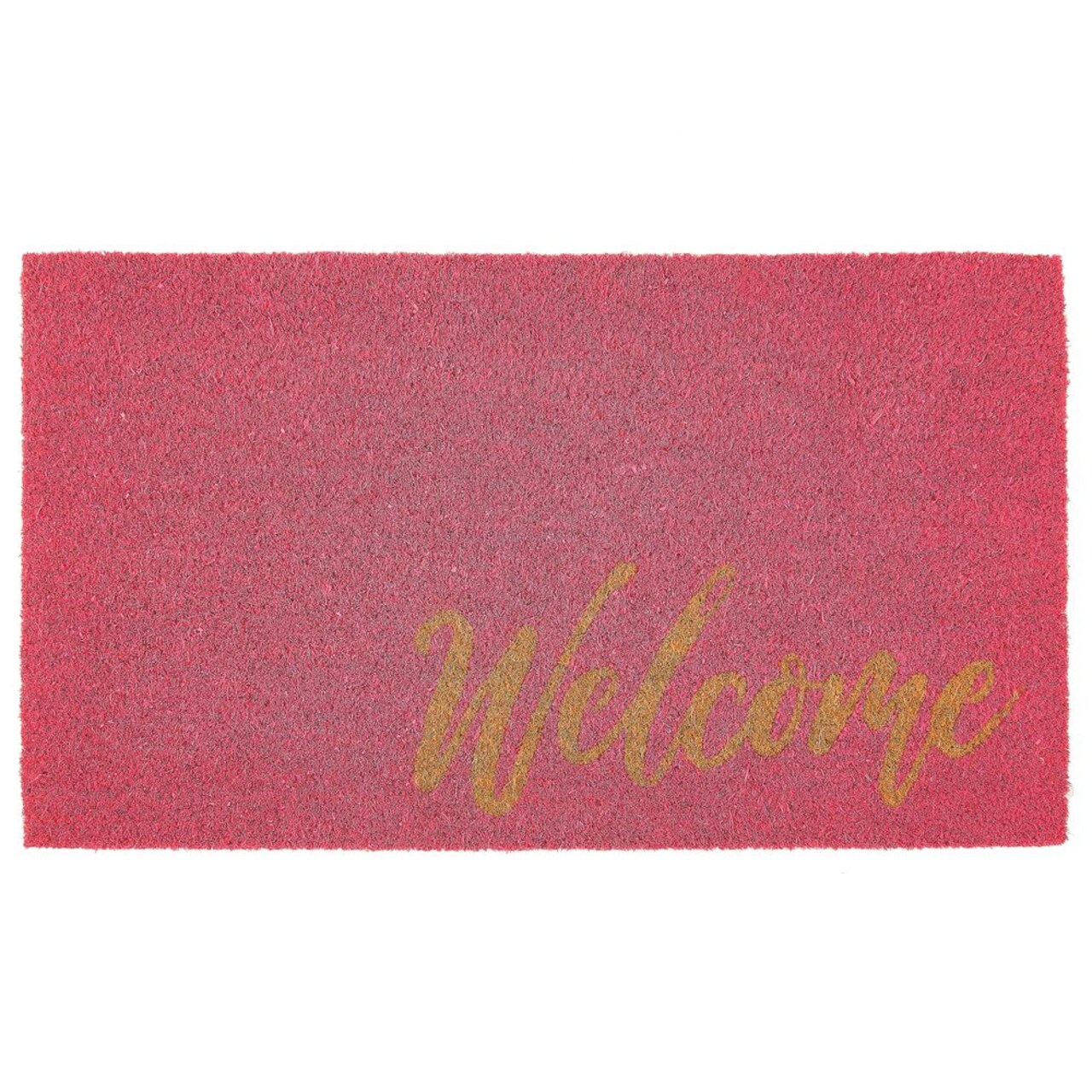 mDesign Rectangular Natural Coir/Rubber Entryway Welcome Doormat
